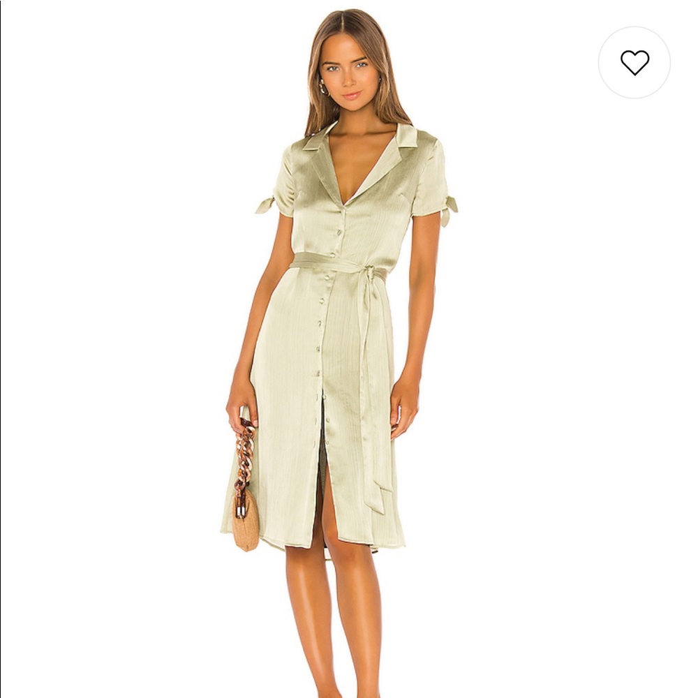 Brynn Midi Dress in Sage Green Privacy Please
